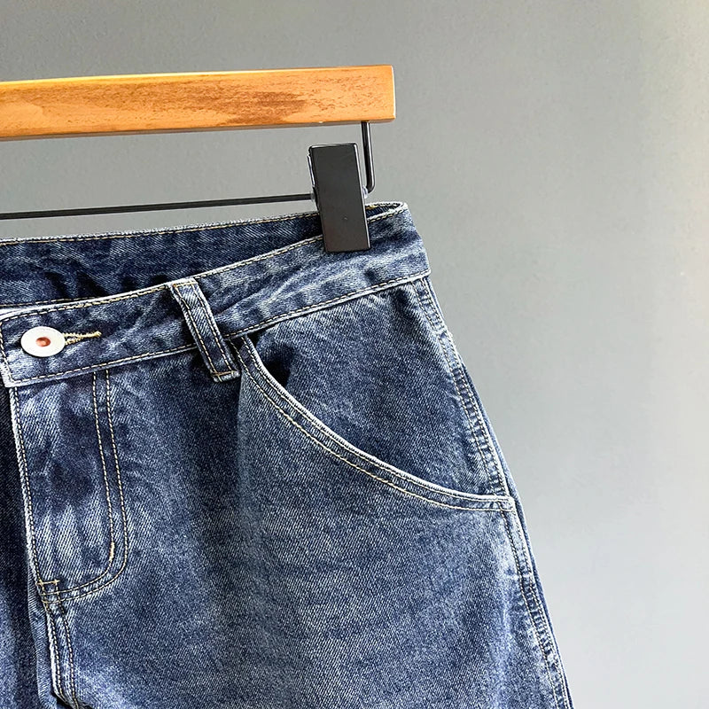 Férfi farmernadrágok Utcai divat Szűkülő nadrágok Kék Hétköznapi Személyiség Vintage Férfi Ruházat Slim Farmer