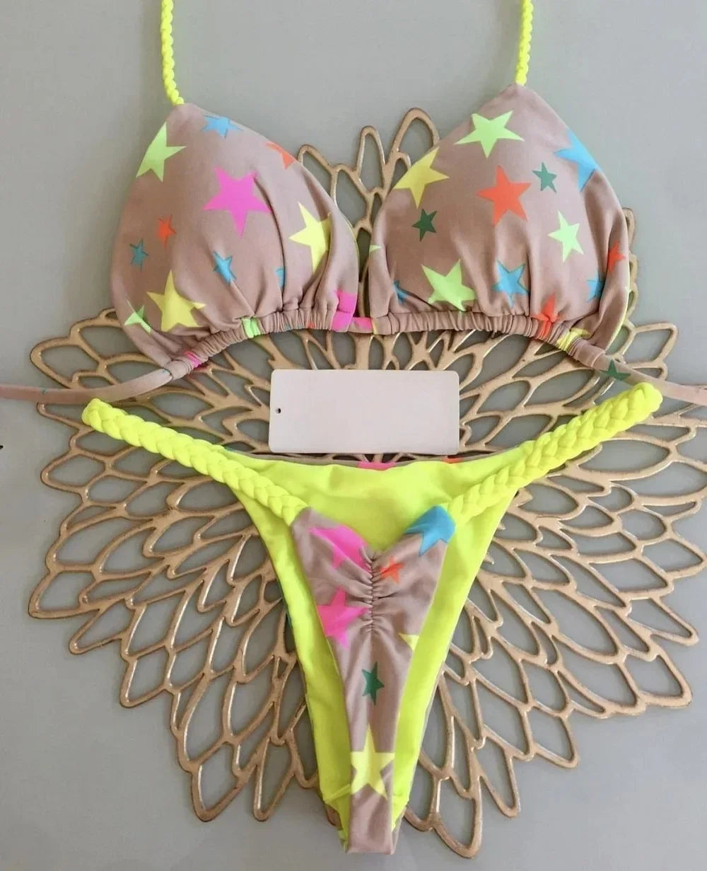 Új bikini női fürdőruha strandnyaralás fürdőruha leopárdmintás szexi bikini szett strandruha fürdőruha tanga fürdőruha biquinis