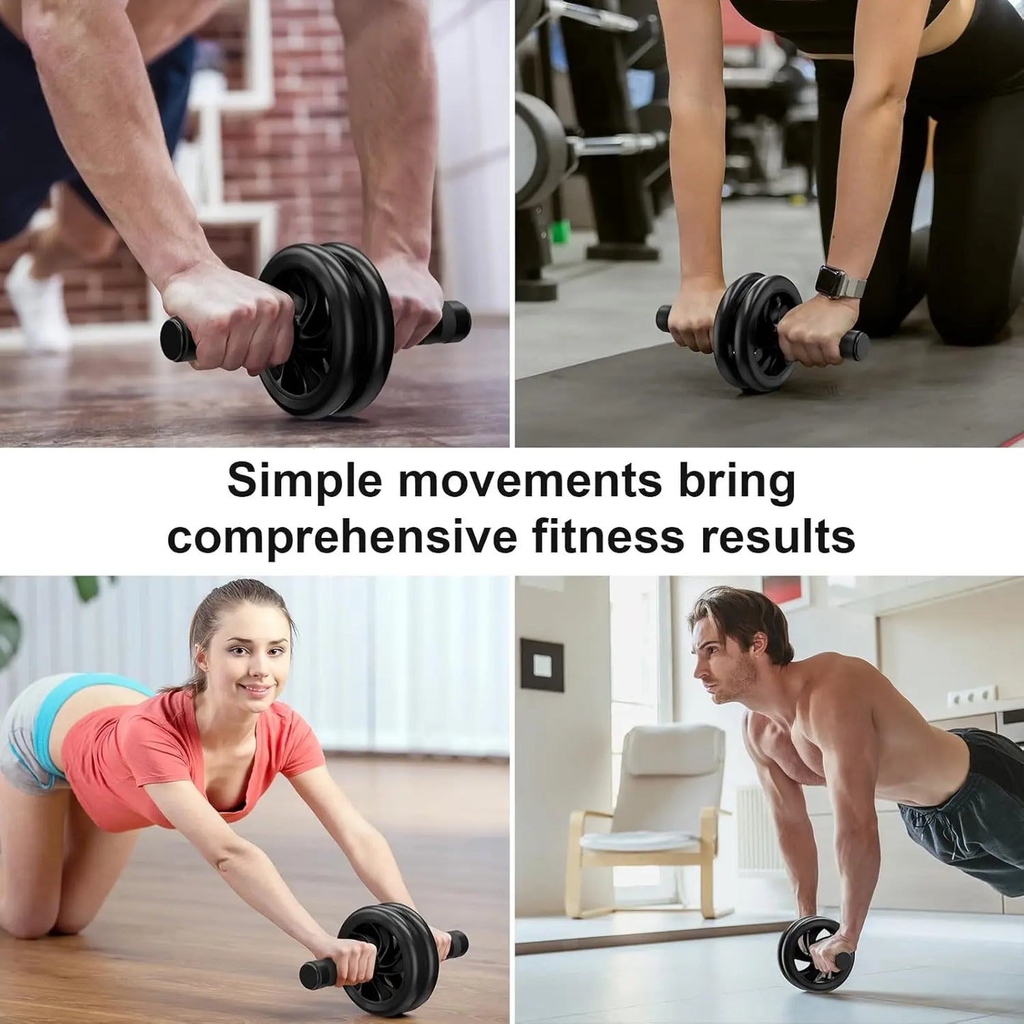 Csendes, kétkerekű hasizomhenger - PVC-ből és rozsdamentes acélból készült, alkalmas törzserősítő edzéshez és fitneszrajongóknak, hasizomhenger, edzőeszköz