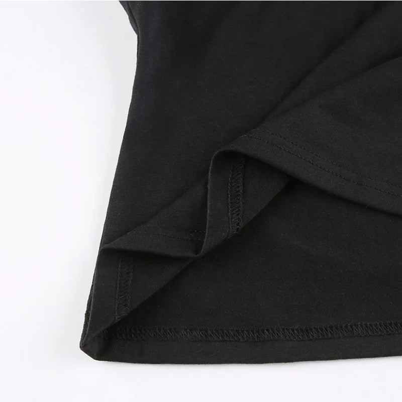 y2k Bandage Crop Top Fekete Hát nélküli Felső Fűzős Aranyos Party Strand Női Retro Alap Punk