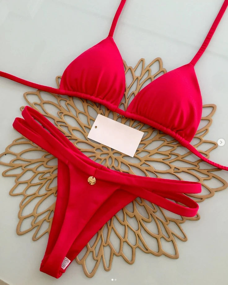 Új bikini női fürdőruha strandnyaralás fürdőruha leopárdmintás szexi bikini szett strandruha fürdőruha tanga fürdőruha biquinis