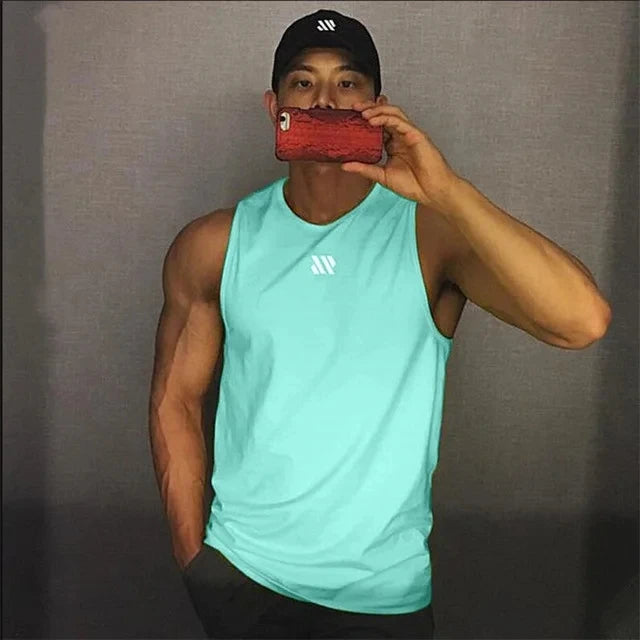 2024 Férfi fitnesz Tank top ujjatlan hálós lélegző sport Alsóing