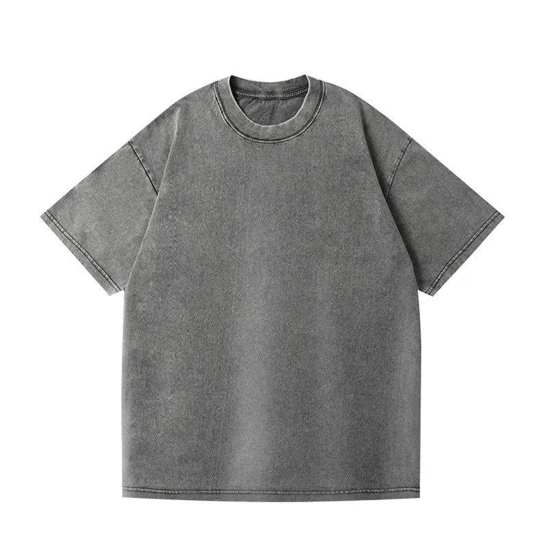 350 g/m²-es férfi  vintage pólók, utcai , retró  pamut, rövid ujjú