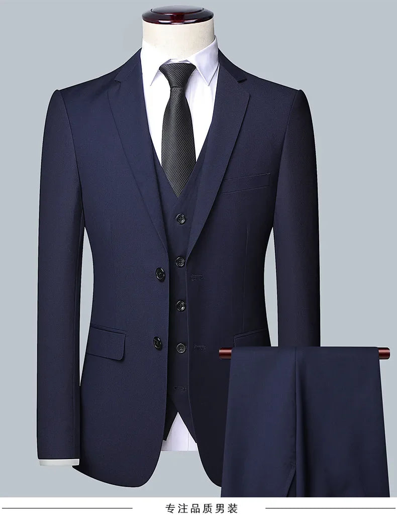 Férfi öltöny Butik Üzleti (Blazer + Mellény + Nadrág) Úri Esküvői Hétköznapi Professzionális Formális öltöny 3 részes M-6XL