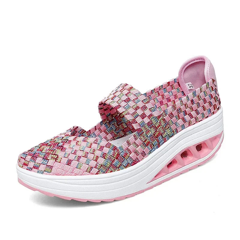 2025 Új Női Cipők Kézzel Szőtt Alkalmi Cipők Vastag Alsó Lélegző Egyszemélyes Szandálok Slip-on Lazy Travel Shoe Chaussure Femme