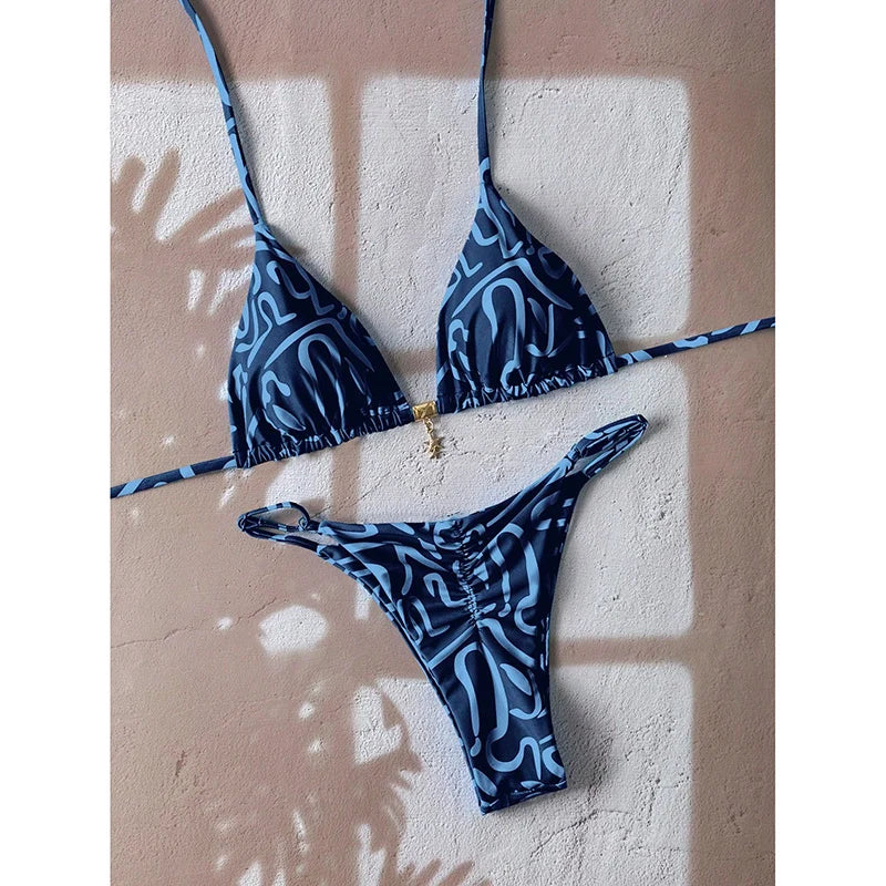 Micro Bikini Női Fürdőruha Kétrészes Fürdőruha Női Fürdőruha 2026 Szexi Leopárdmintás Push Up Tanga Bikinik Szettek Strandruha Nyári