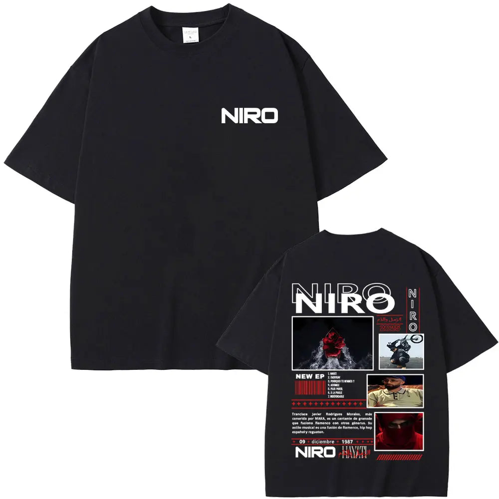 Rapper Niro OX7 album grafikus póló férfi női hiphop divat