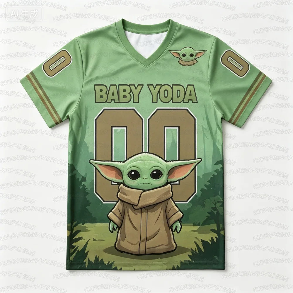Nyári Grogu focimez Baby Yoda Mandalorian férfi/női gyerek póló családi parti ajándék Y2k mez