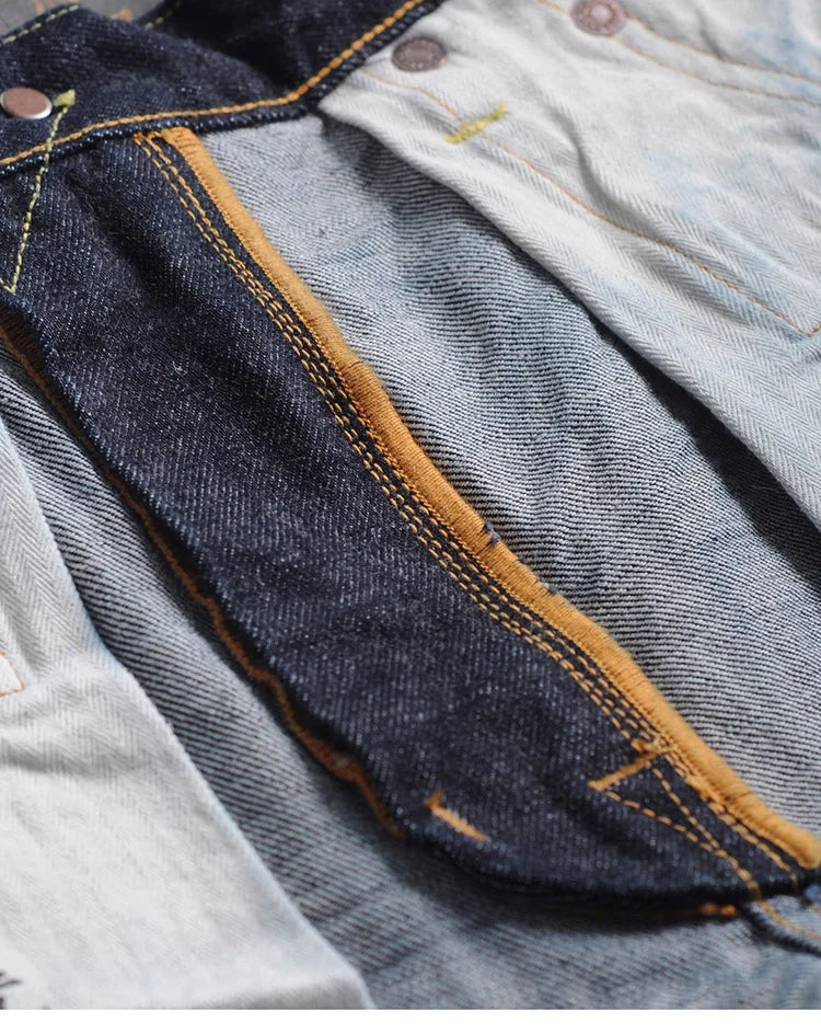 Piros Tornado Customized Tapered Jeans 14oz Selvedge Denim Nadrág Sanforized