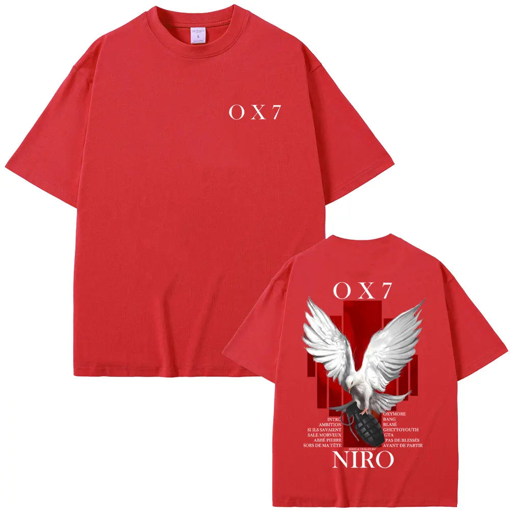 Rapper Niro OX7 album grafikus póló férfi női hiphop divat
