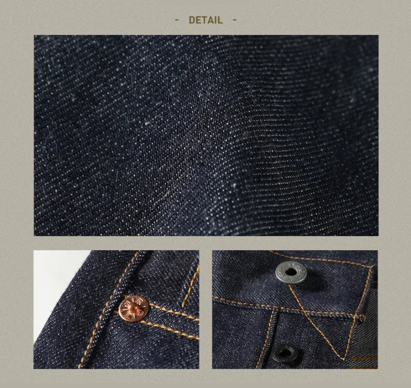 Piros Tornado 55501 Laza Egyenes Fazonú Férfi Farmer Raw Selvedge Farmer Nadrág Amekaji
