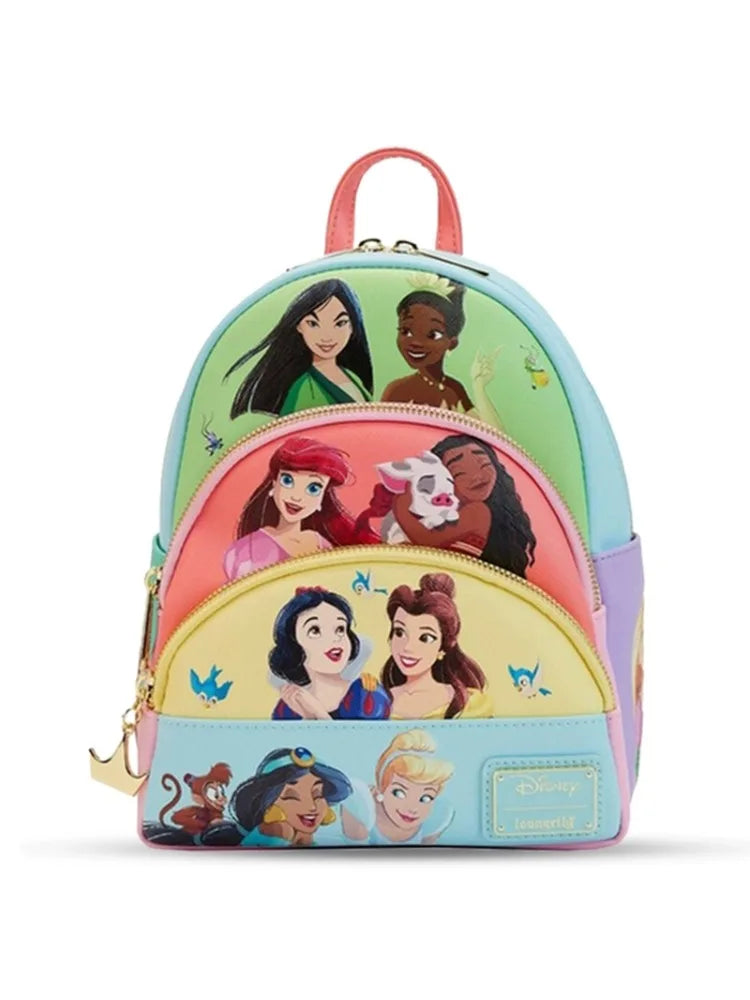 Cartoon Princess Character Collage Collection Mini Backpack Cinderella Lenticular Princess Mini Backpack