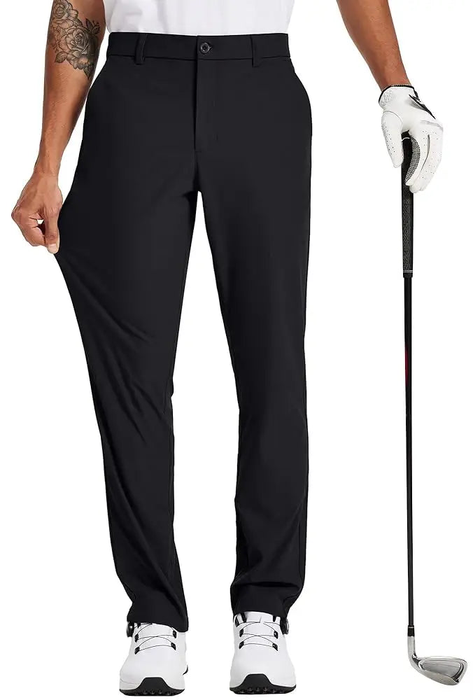 Férfi golfnadrág 30"/32"/34" Stretch munkaruha nadrág Slim, egyenes szabású, könnyű, minőségi üzleti nadrág, lezser öltönynadrág