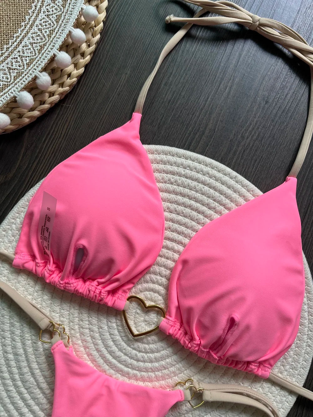 RUOTONSEPT Szexi Pántnélküli Egyszínű Bikini Szett Női Fürdőruha Kétrészes Háromszög Tanga Fürdőruha Brazil Bikinik