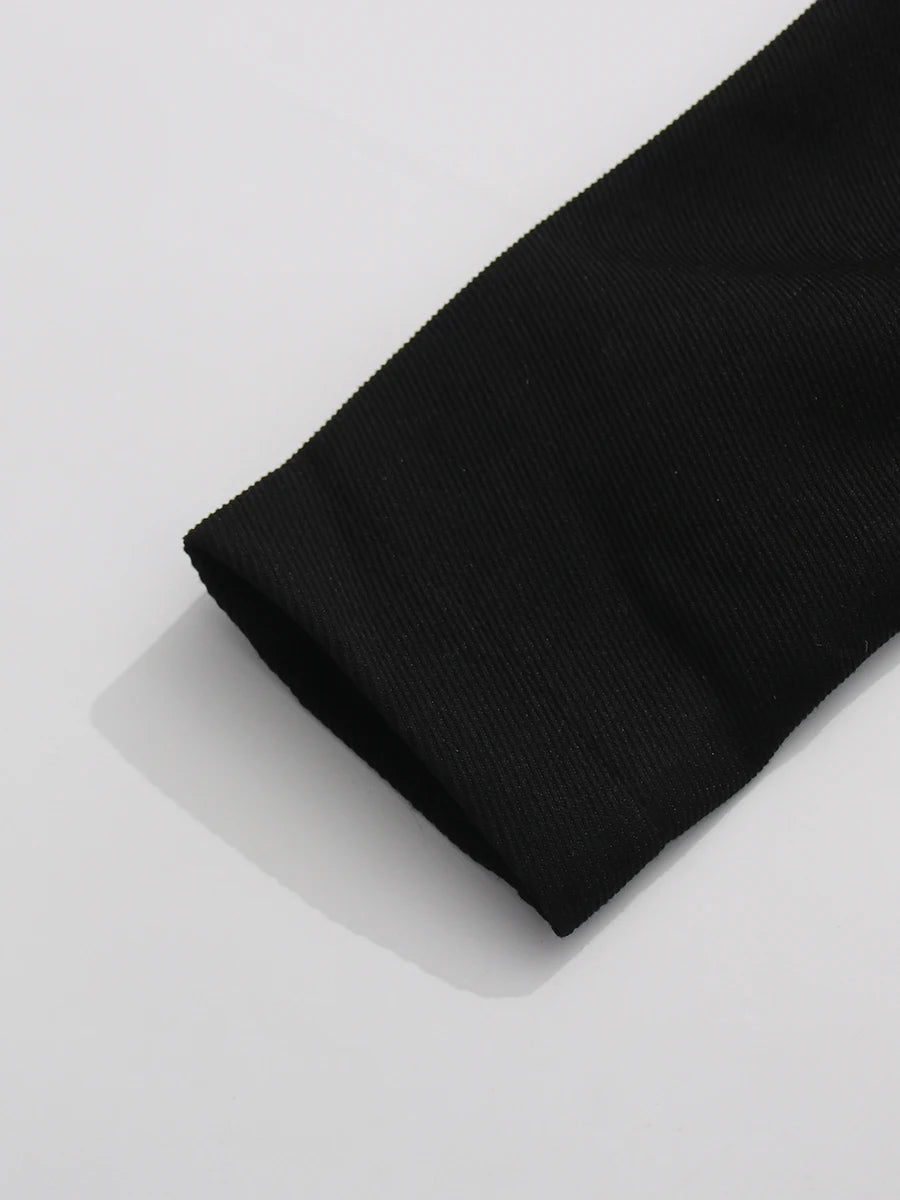 TWOTWINSTYLE Egyszínű, laza, cipzáras, divatos női dzsekik, hajtókával, hosszú ujjú, patchwork, fűzős, lezser, női, új