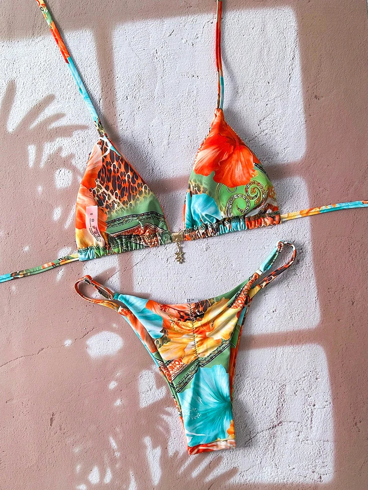 Micro Bikini Női Fürdőruha Kétrészes Fürdőruha Női Fürdőruha 2026 Szexi Leopárdmintás Push Up Tanga Bikinik Szettek Strandruha Nyári