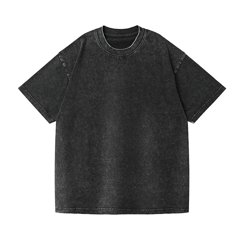 350 g/m²-es férfi  vintage pólók, utcai , retró  pamut, rövid ujjú