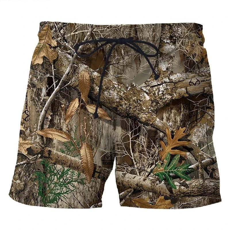 Vintage Camouflage 3D nyomtatású férfi strandnadrág, új divat
