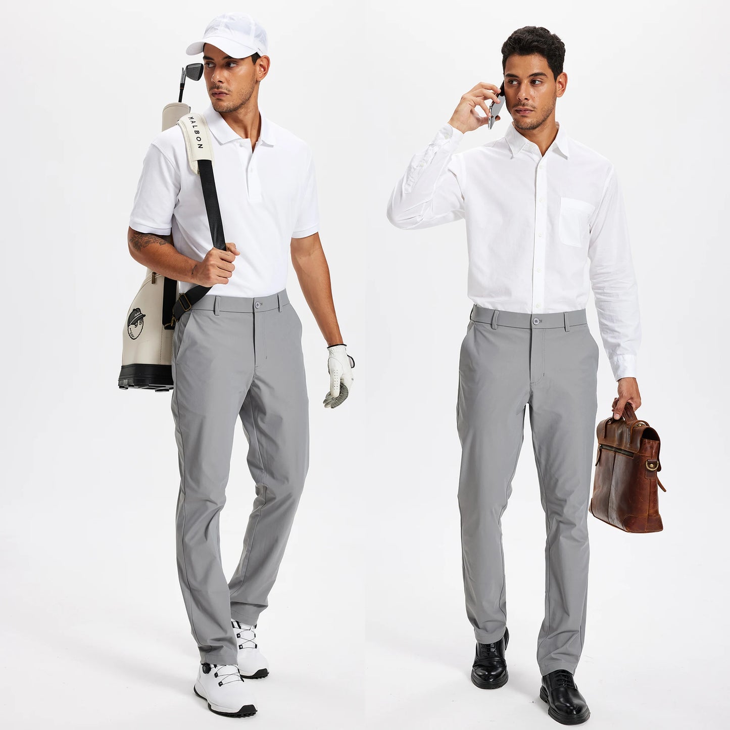 Férfi golfnadrág 30"/32"/34" Stretch munkaruha nadrág Slim, egyenes szabású, könnyű, minőségi üzleti nadrág, lezser öltönynadrág