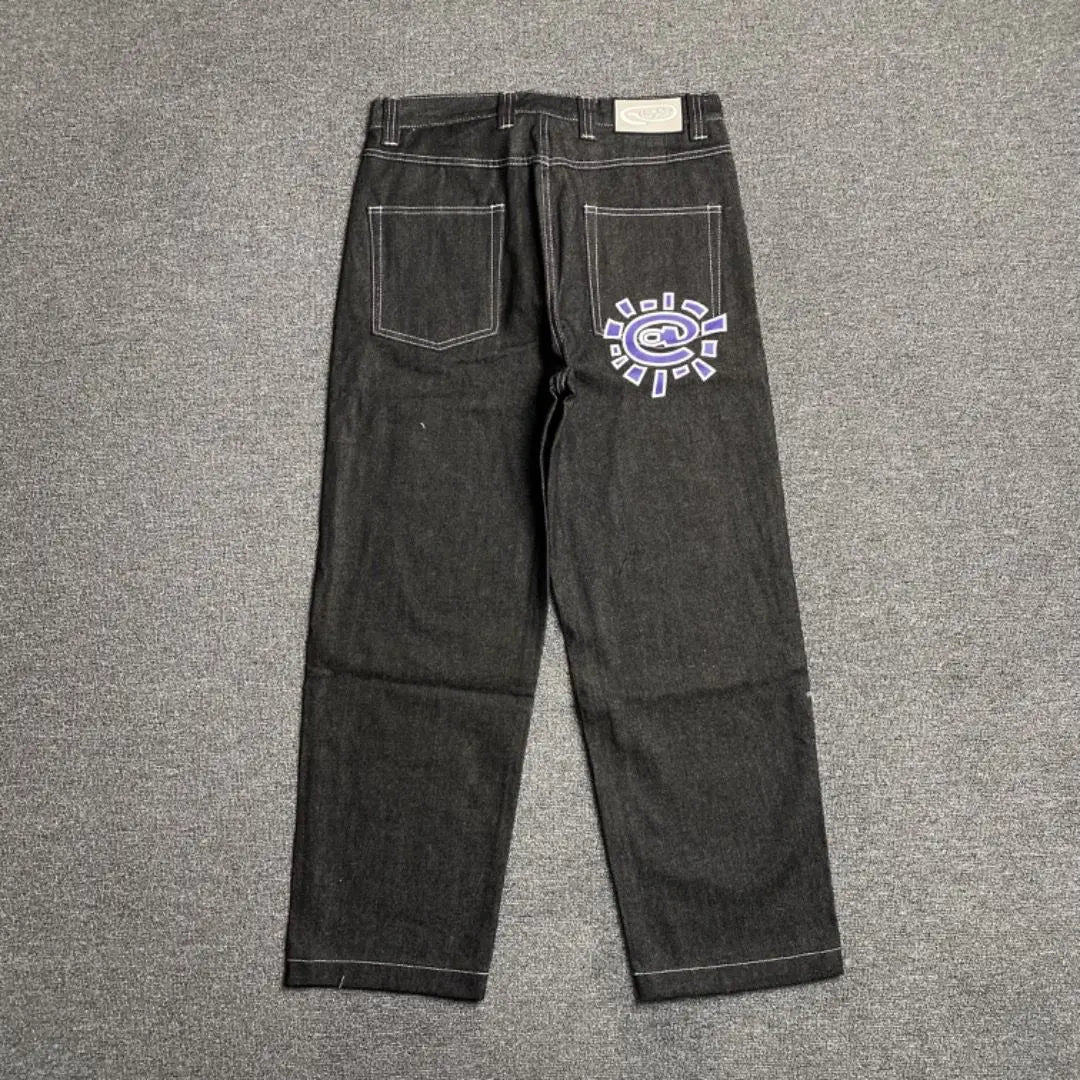 Új Always Jeans Kiváló minőségű Nyomott Hímzésű Egyenes Farmer Fekete Nadrág Férfi Farmer Mintás Trendi Utcai Viselet Always Jeans Férfi