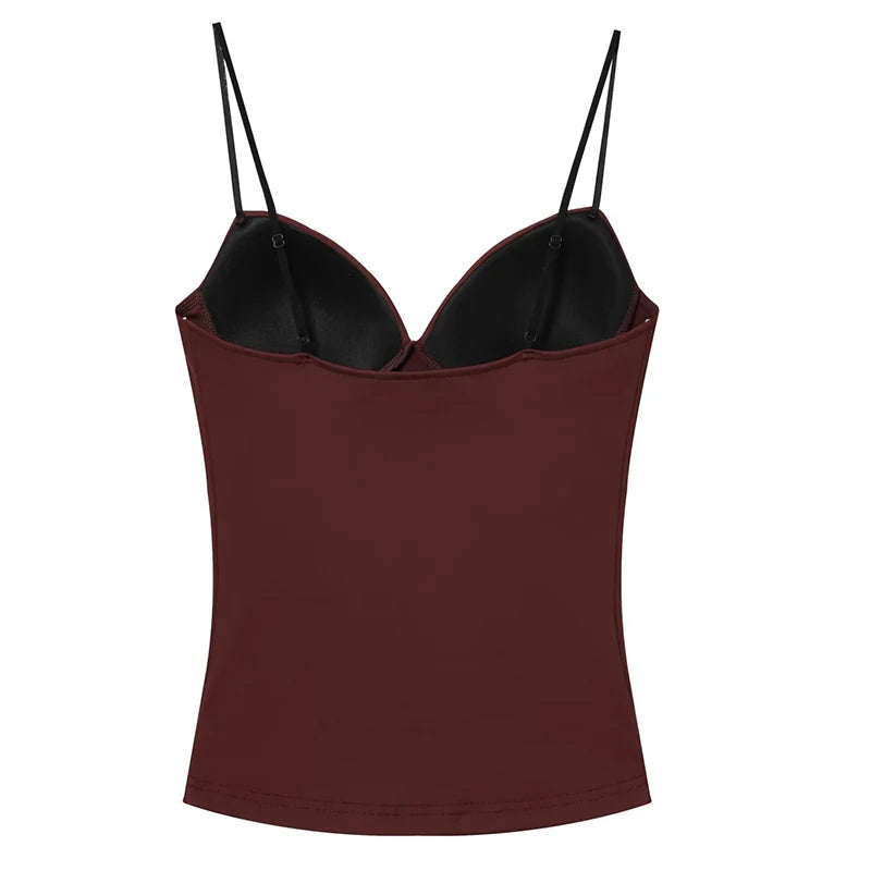 HXAO női felsők, fűzős crop top, női ujjatlan, fekete-barna felső, pántos, testhezálló, hát nélküli, szexi felsők, melltartó