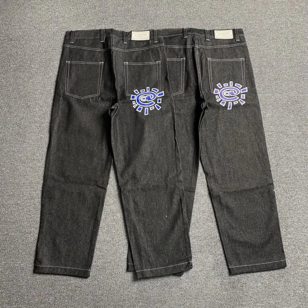 Új Always Jeans Kiváló minőségű Nyomott Hímzésű Egyenes Farmer Fekete Nadrág Férfi Farmer Mintás Trendi Utcai Viselet Always Jeans Férfi