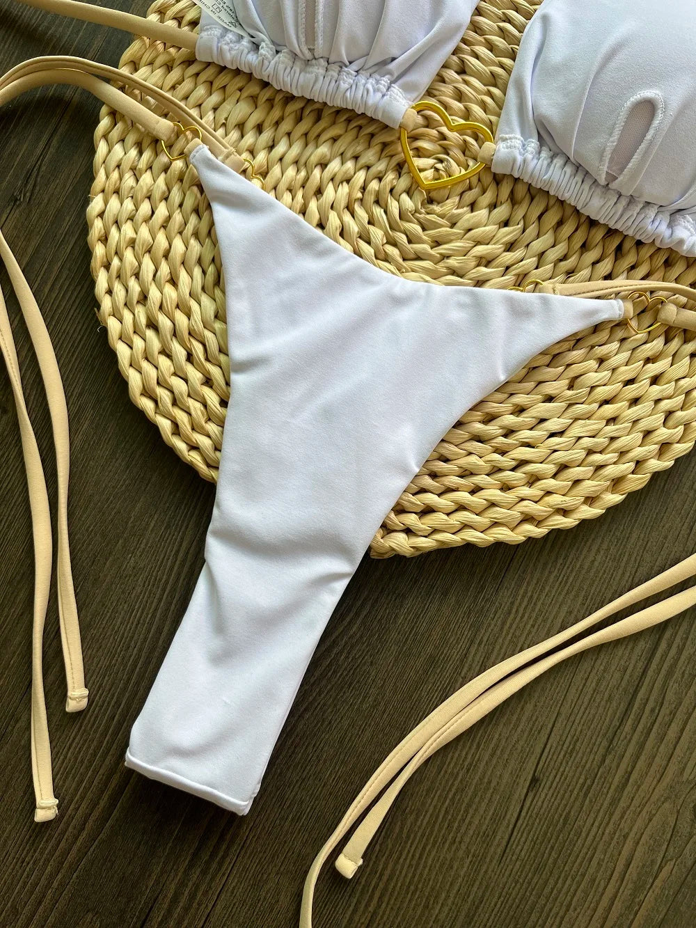 RUOTONSEPT Szexi Pántnélküli Egyszínű Bikini Szett Női Fürdőruha Kétrészes Háromszög Tanga Fürdőruha Brazil Bikinik