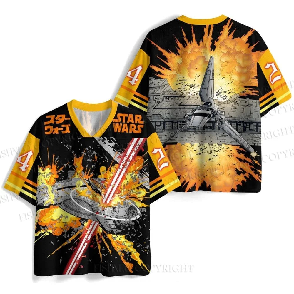 Star Wars klasszikus filmes logós gyerek póló, retró, utcai viselet, rövid ujjú, V-nyakú, unisex hiphop, hétköznapi rajongói felső