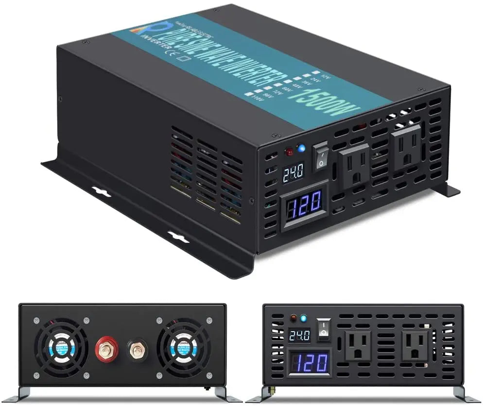 Megbízható tiszta szinuszhullámú napelemes inverter 1000W/1500W/2000W/2500W/3000W/5000W 12V/24V/48V DC - 120V/220VAC tápegység-átalakító
