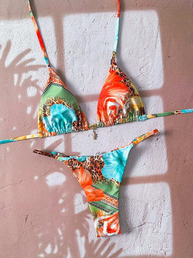 Micro Bikini Női Fürdőruha Kétrészes Fürdőruha Női Fürdőruha 2026 Szexi Leopárdmintás Push Up Tanga Bikinik Szettek Strandruha Nyári