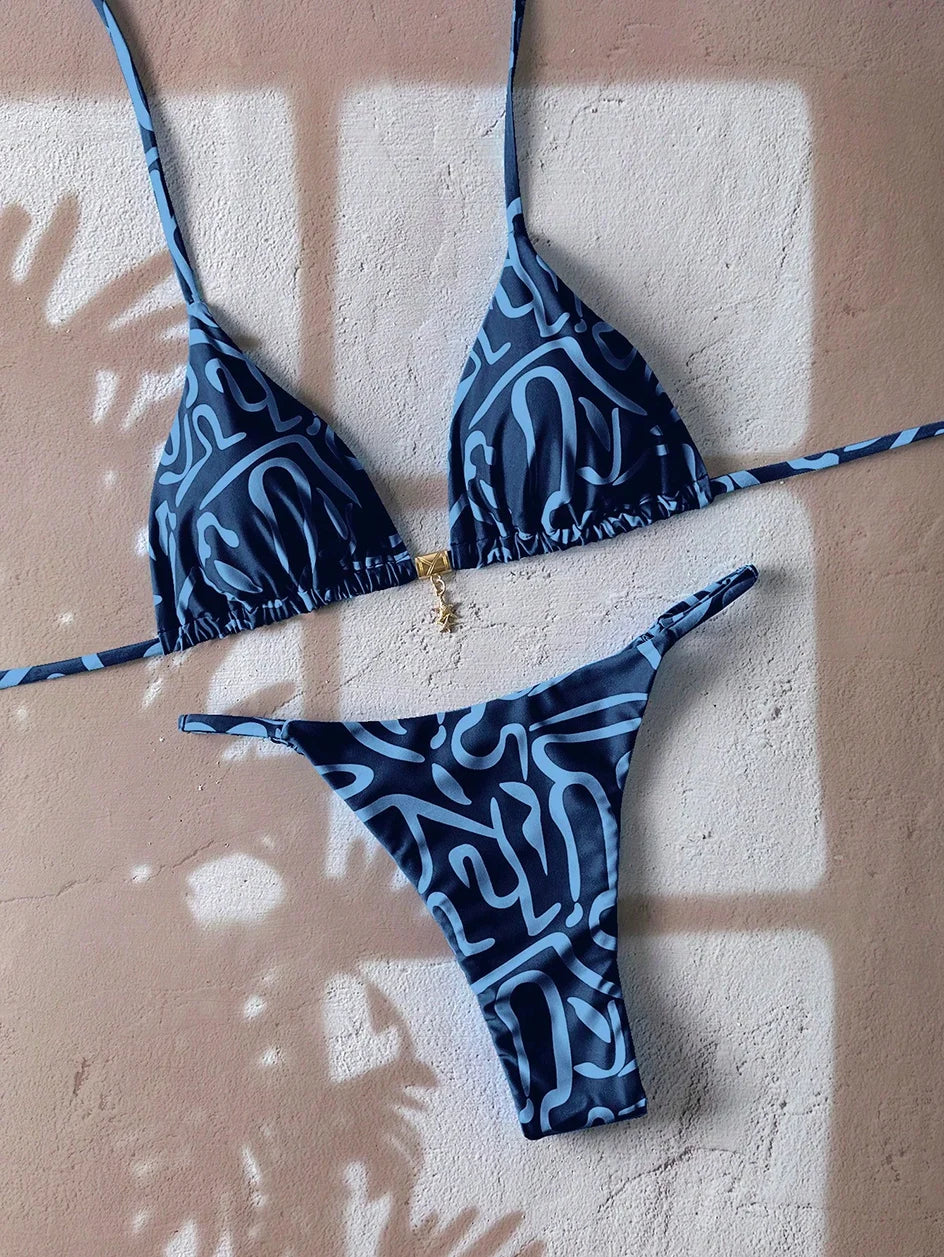 Micro Bikini Női Fürdőruha Kétrészes Fürdőruha Női Fürdőruha 2026 Szexi Leopárdmintás Push Up Tanga Bikinik Szettek Strandruha Nyári
