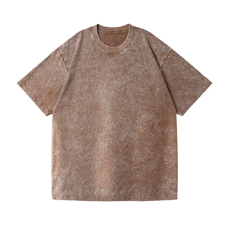 350 g/m²-es férfi  vintage pólók, utcai , retró  pamut, rövid ujjú
