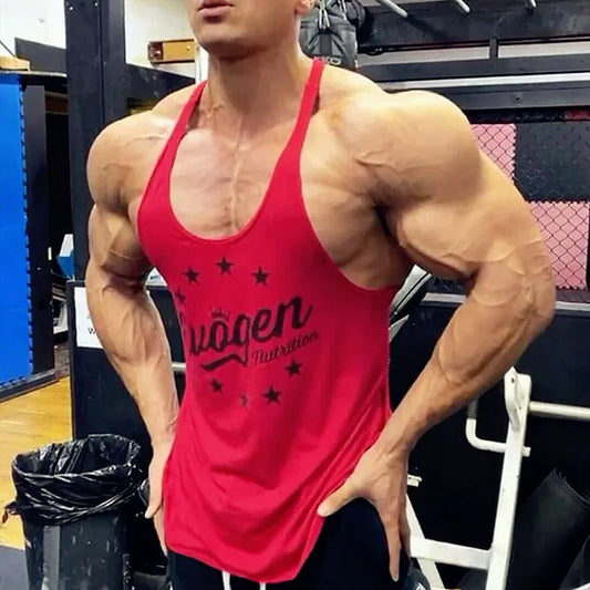 Muscle férfi sport trikó pamut edzőfelsők ujjatlan trikó férfi fitnesz