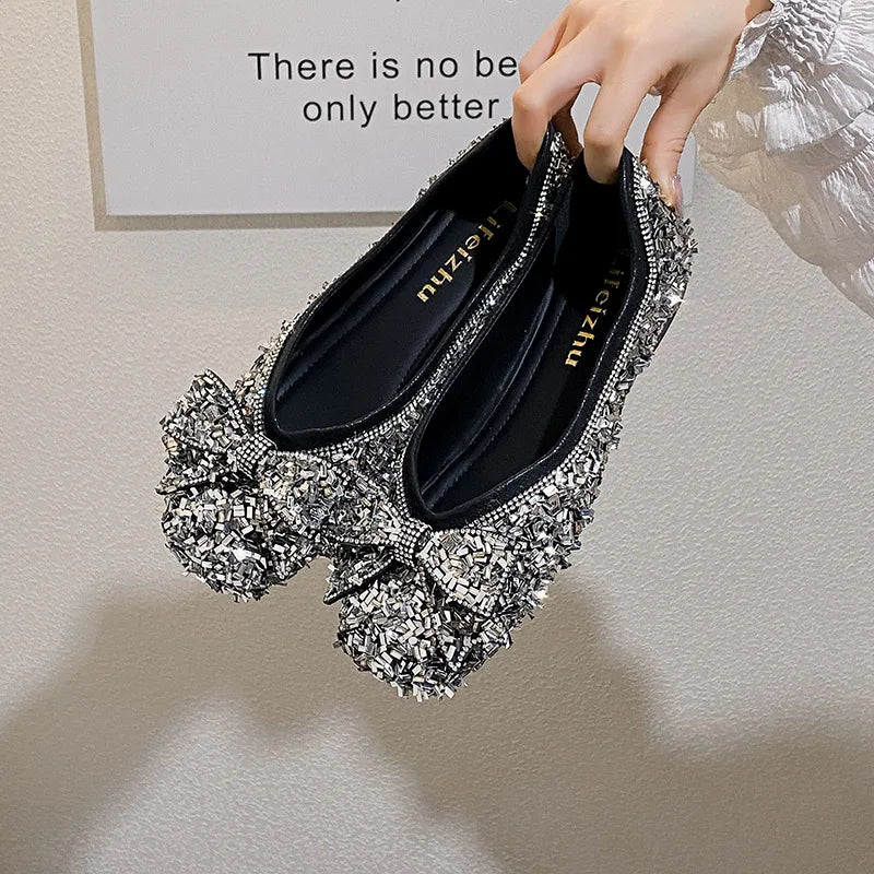Női cipők, gyönyörű, masnis, alkalmi cipők, női divatos, négyzet alakú, lapos cipő, luxus designer cipők, Zapatos Mujer