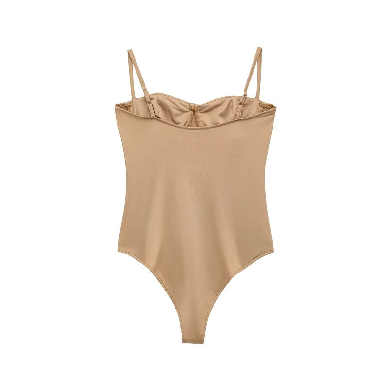 MUJER Szexi szatén body Női Hát nélküli Bustier Top Női Szexi Ruhák Fehérnemű Bodyk Női Ujjatlan Női Top Body