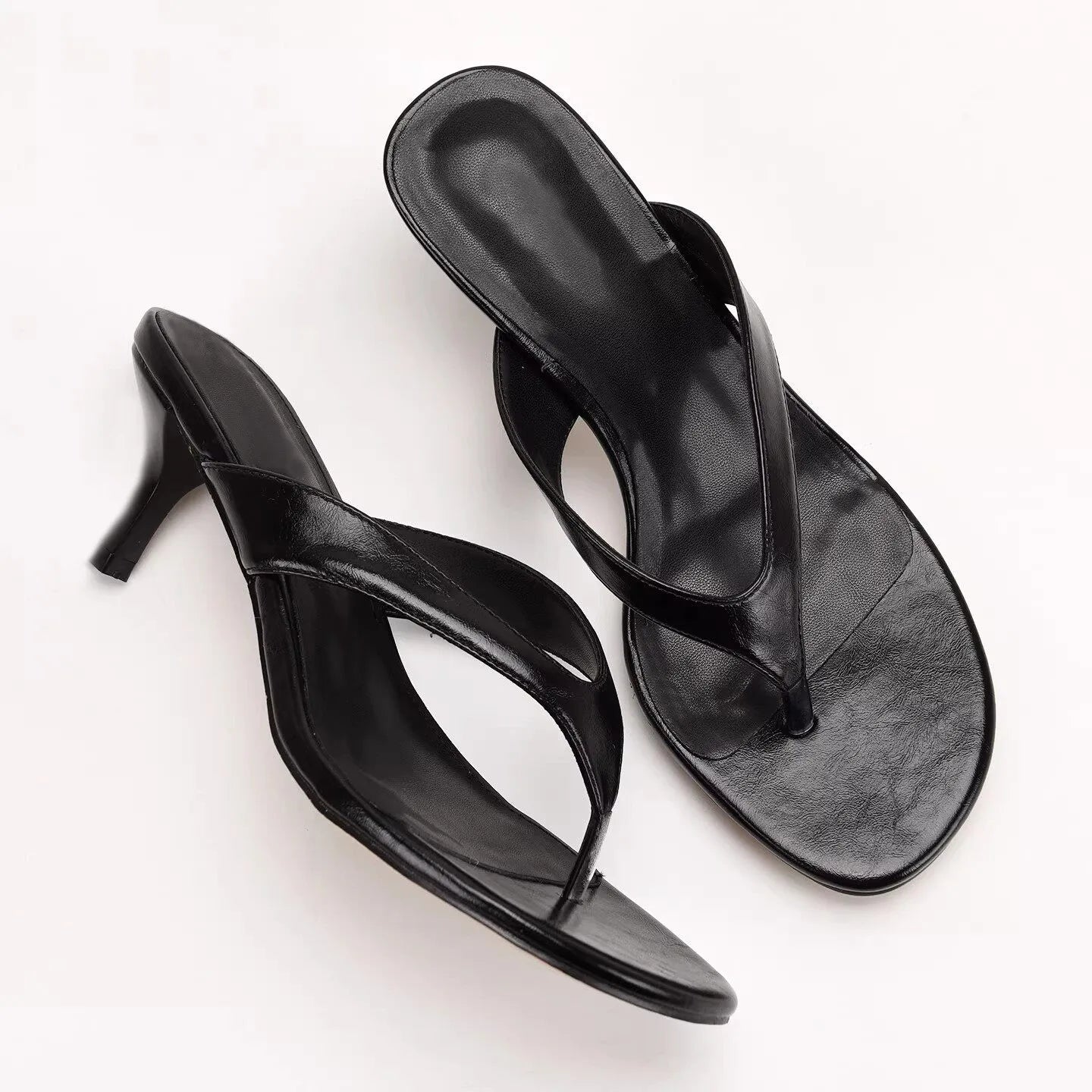 Női papucsok, divatos, magas sarkú, öszvércipők, tervezői flip-flopok, női nyári, nyitott orrú, alkalmi cipők, Zapatos Mujer 7881