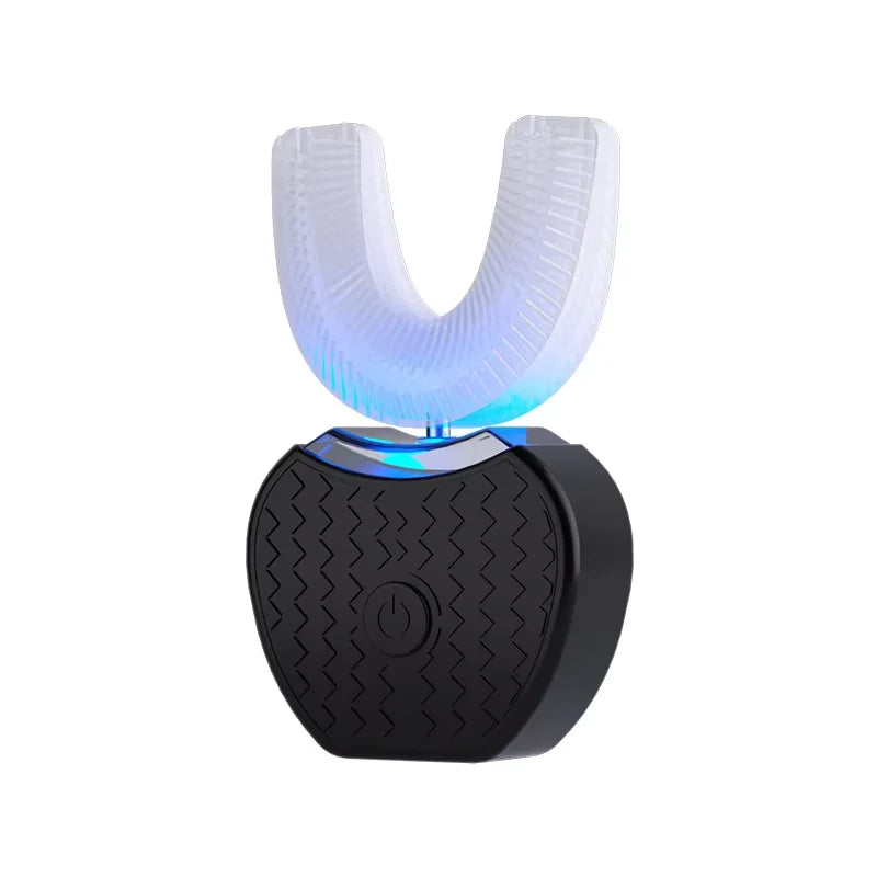 Háztartási USB töltésű ultrahangos U alakú automatikus töltőfogkefe, hordozható fehérítő LED-es elektromos fogkefe