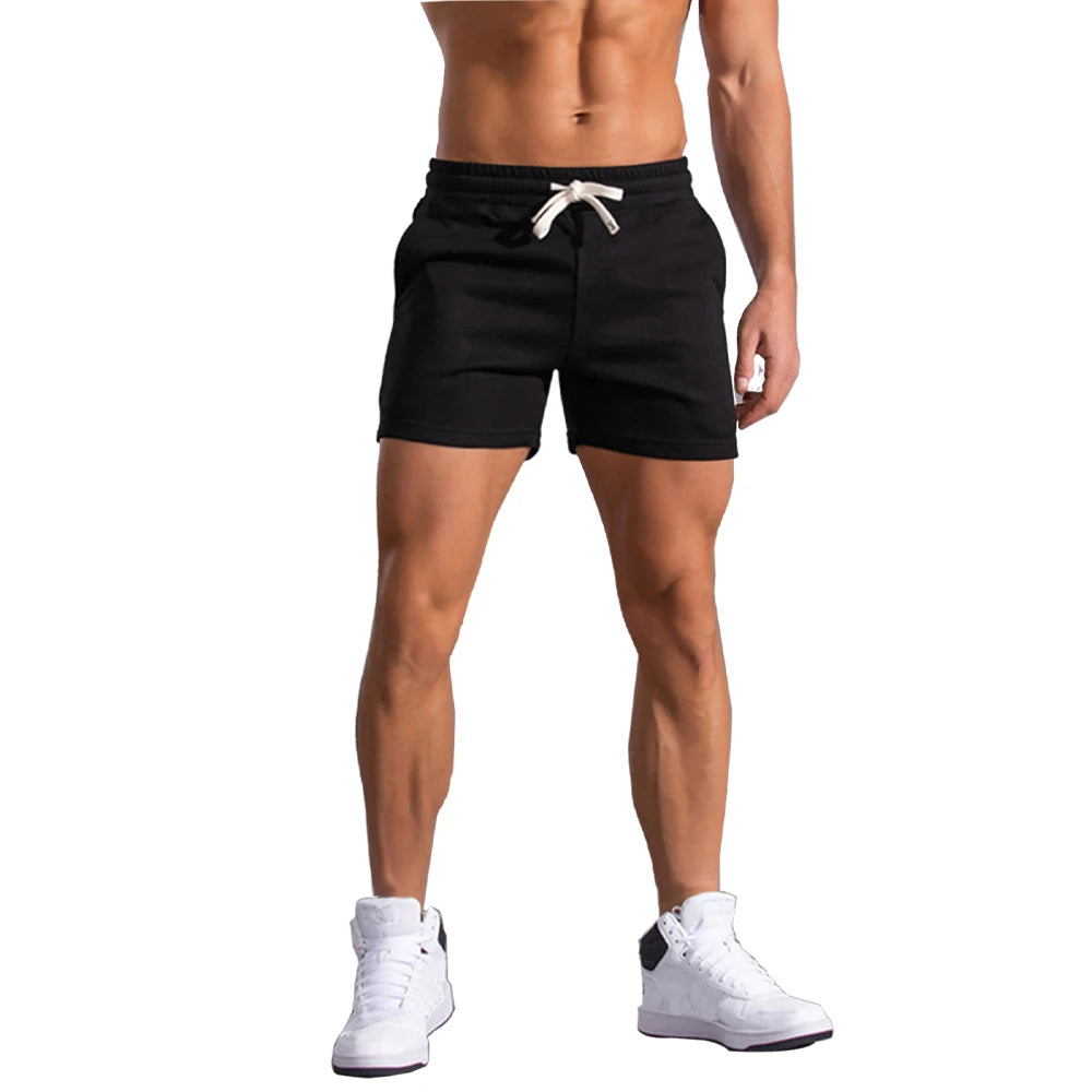 Férfi rövidnadrág, nyári, alkalmi, lélegző, húzózsinóros, rövidnadrág, egyszínű, boardshort, jogger, sportnadrág