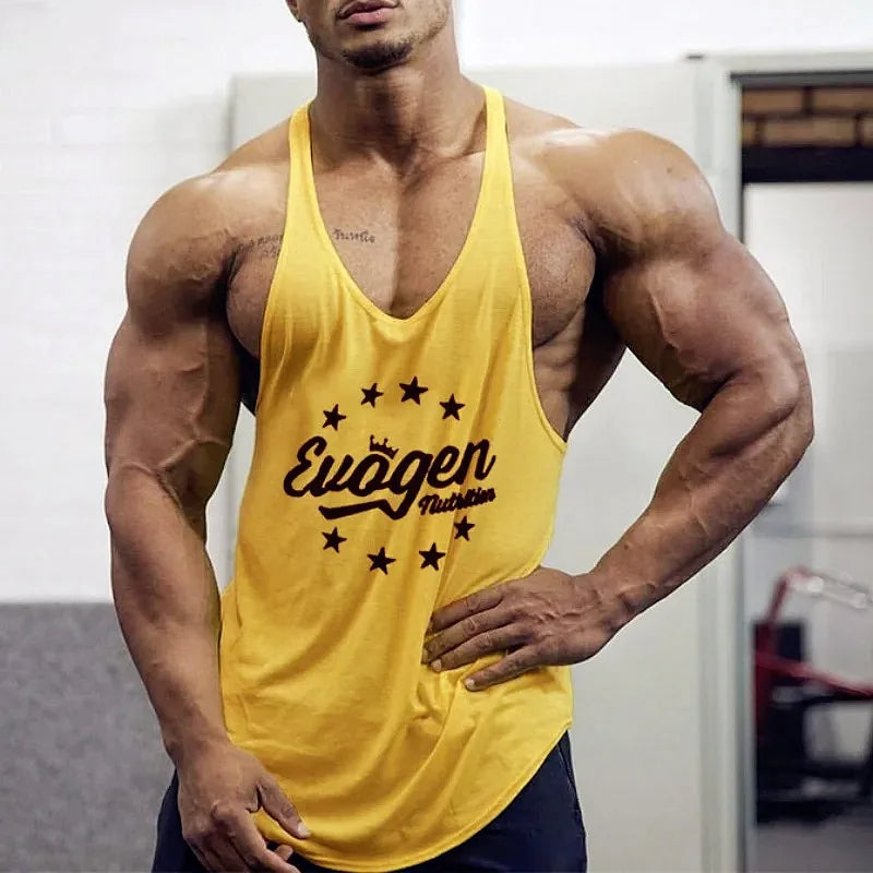 Muscle férfi sport trikó pamut edzőfelsők ujjatlan trikó férfi fitnesz