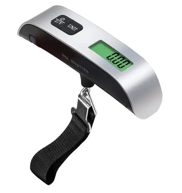 Poggyászmérleg 110 font 50 kg-os digitális kézi, hordozható, függő poggyászmérleg utazó bőrönd súlymérleghez