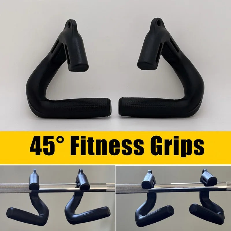 1 pár 45°-os fitnesz markolat, multifunkcionális fogantyú, nagy nyílású kialakítású markolatok húzódzkodáshoz, felhúzáshoz, evezős erőnléti felszerelésekhez