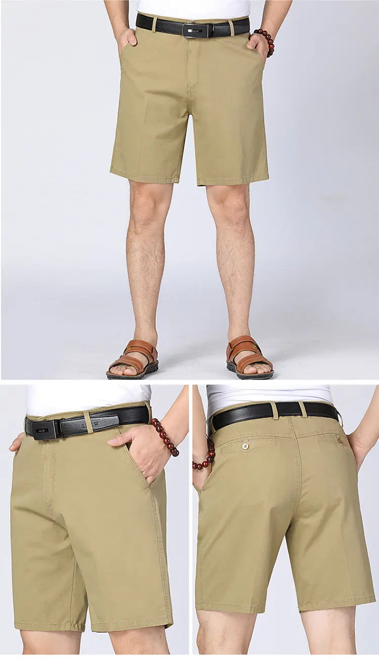 100% pamut rövidnadrág férfiaknak, térdig érő boardshorts, klasszikus márkájú, kényelmes ruházat, strandnadrág, férfi rövid nadrág