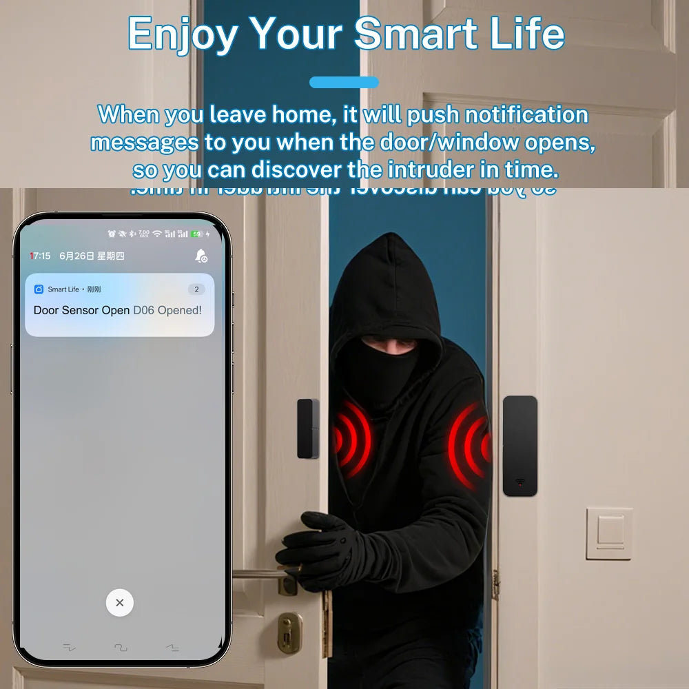 Tuya Zigbee 3.0 WiFi ajtóérzékelő ablakérzékelő szerződésérzékelő alkalmazás távirányító SmartLife Yandex Alexa-val működik