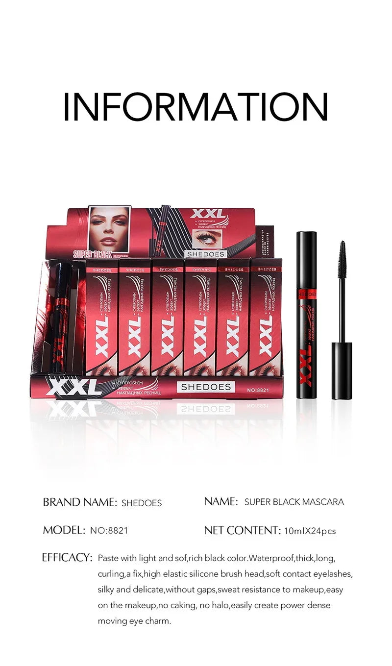 3D Mascara Waterproof Extra Volume Long -lasting Hyper-Curl Lengthening Eyelash Non-smudging Eyelashes Black Mascara Makeup