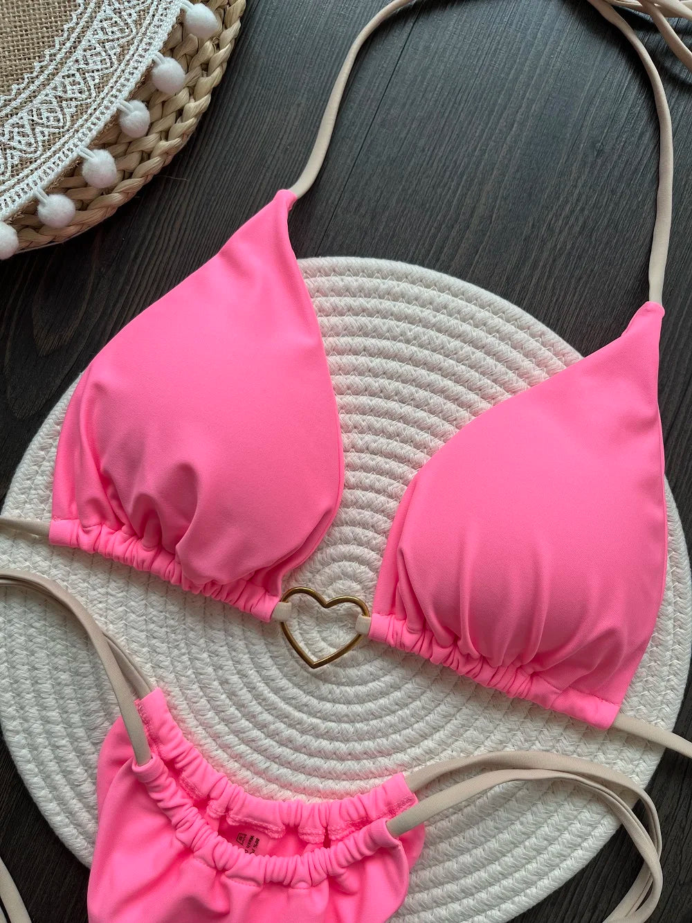 RUOTONSEPT Szexi Pántnélküli Egyszínű Bikini Szett Női Fürdőruha Kétrészes Háromszög Tanga Fürdőruha Brazil Bikinik