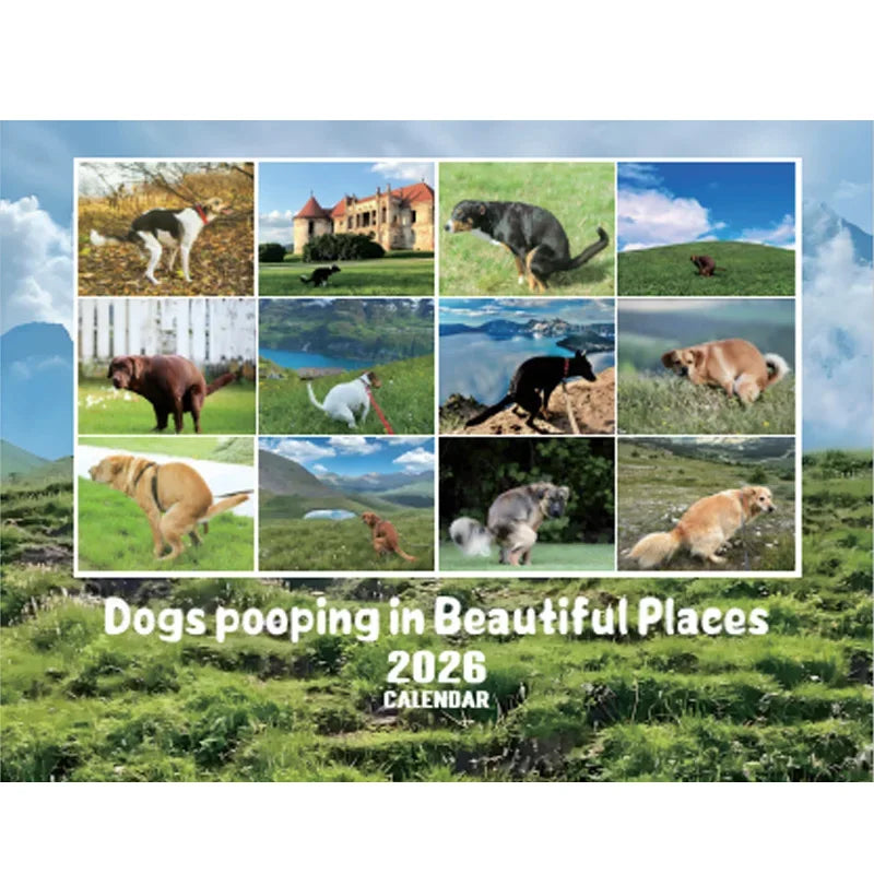 2026-os kutyakaki naptár – éves havi tervező és napirend, ütemterv-szervező, fali naptár, vicces parti ajándékok barátoknak