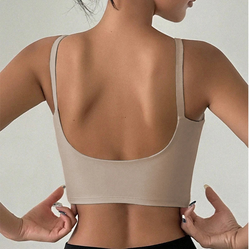 Jóga alsónemű nőknek, lélegző, tömör, U alakú fitnesz sportmelltartó felső melltartóval, edzőteremben, sportos, feszes edzéshez, jog futó mellény