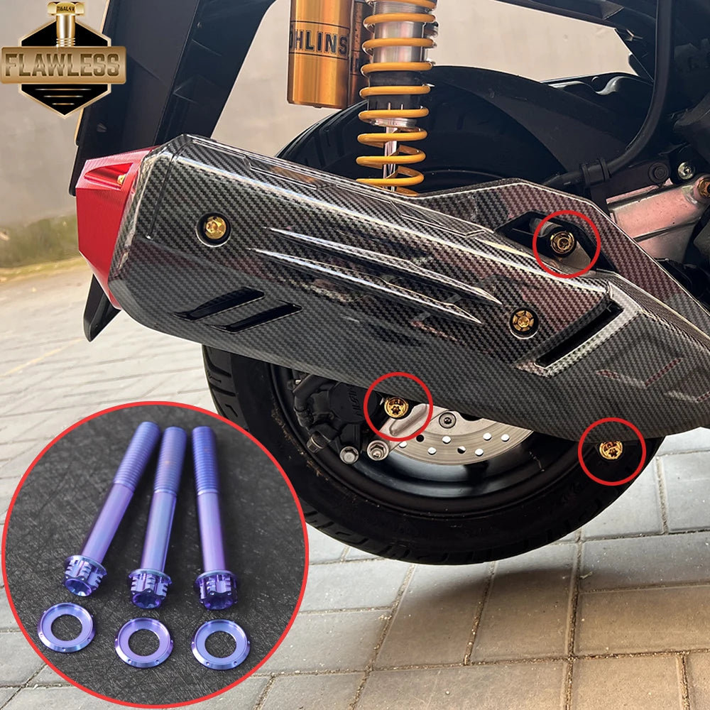 FLAWLESSTI Gr5 Titán forgattyúház Légszűrőház Hűtő Motorolaj Lengőkar Féktárcsa Kipufogócső Hátsó Lengéscsillapító Csavar Honda PCX 160-hoz