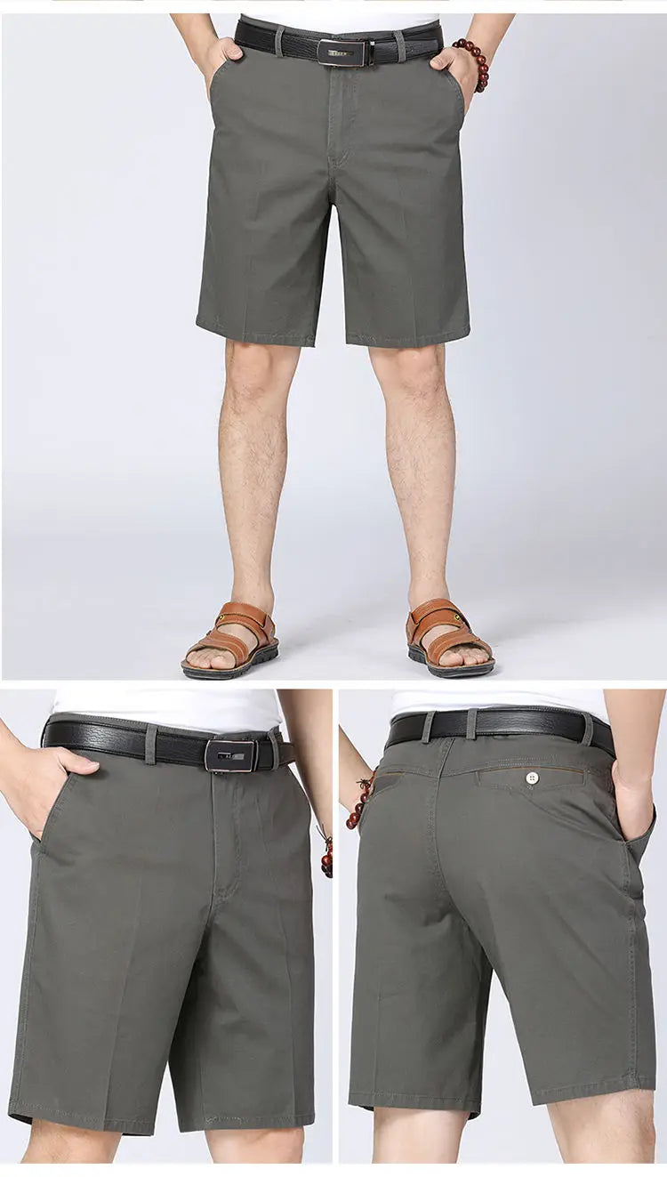 100% pamut rövidnadrág férfiaknak, térdig érő boardshorts, klasszikus márkájú, kényelmes ruházat, strandnadrág, férfi rövid nadrág