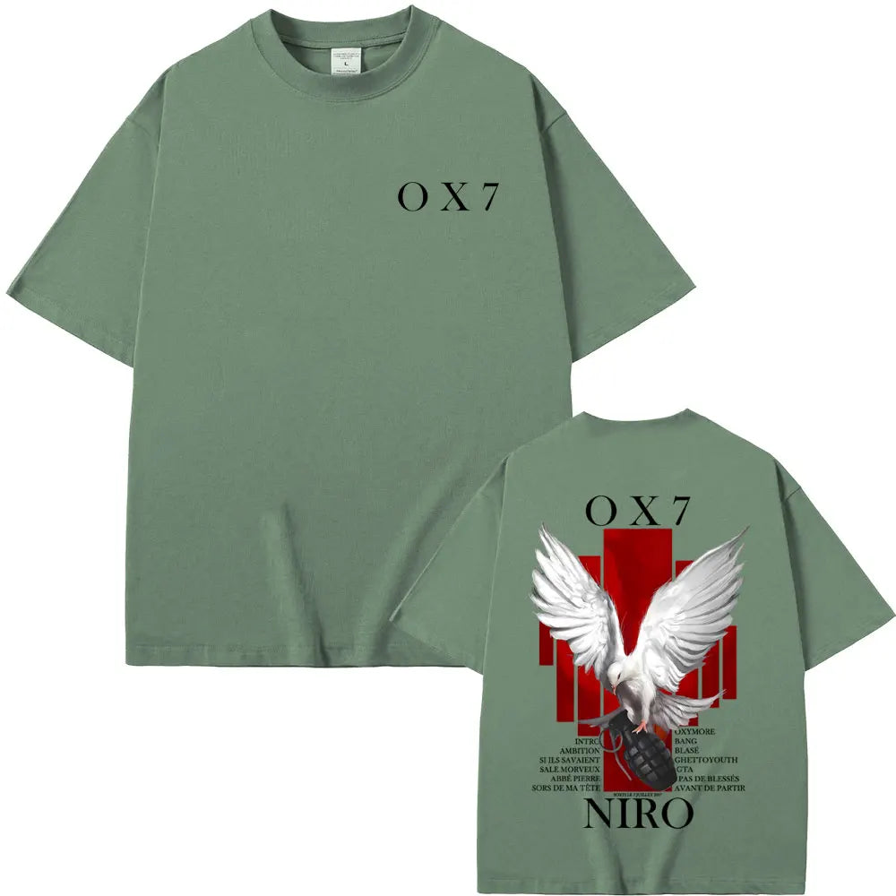 Rapper Niro OX7 album grafikus póló férfi női hiphop divat